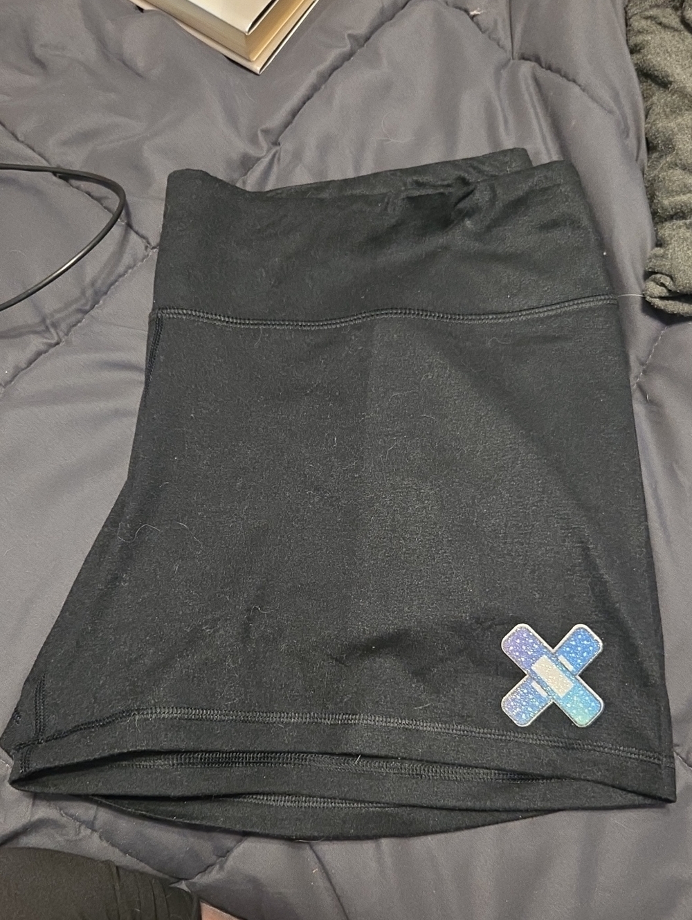 Black Athletic Shorts with Sparkle Patches